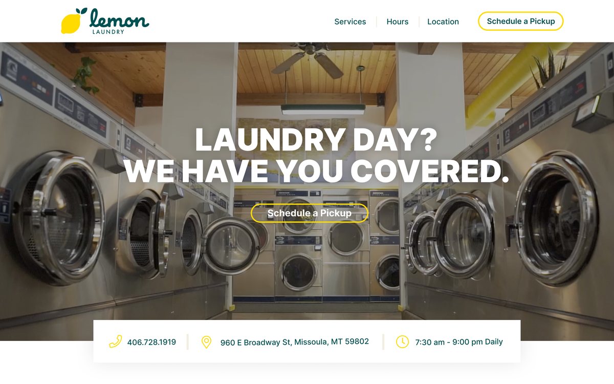 Lemon Laundry website homepage