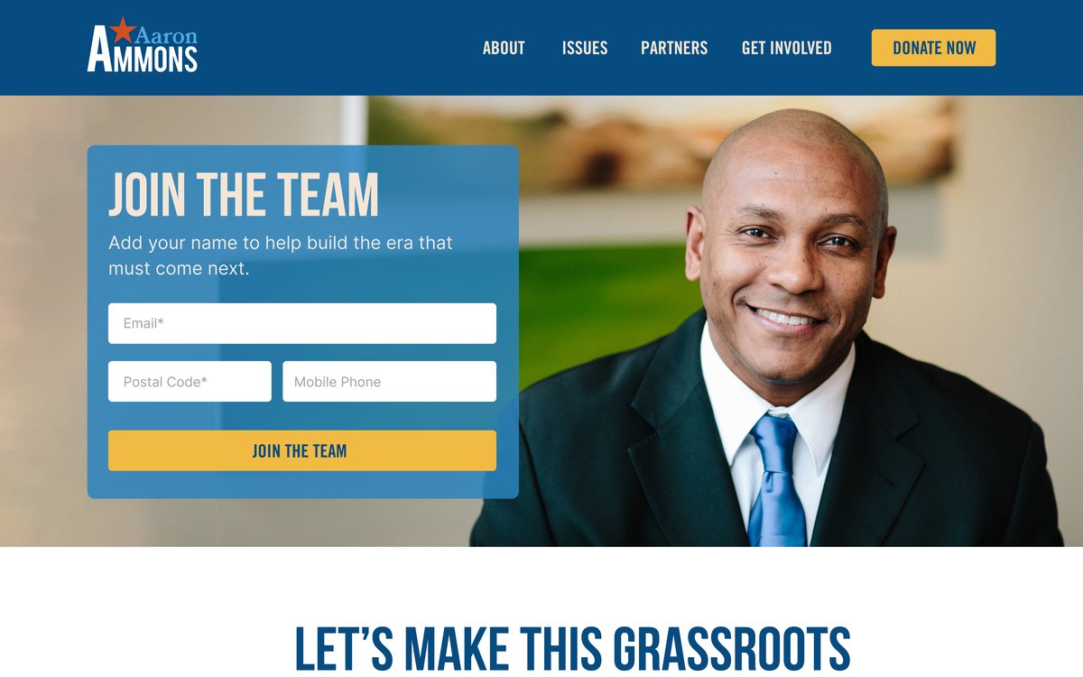 Aaron Ammons website homepage