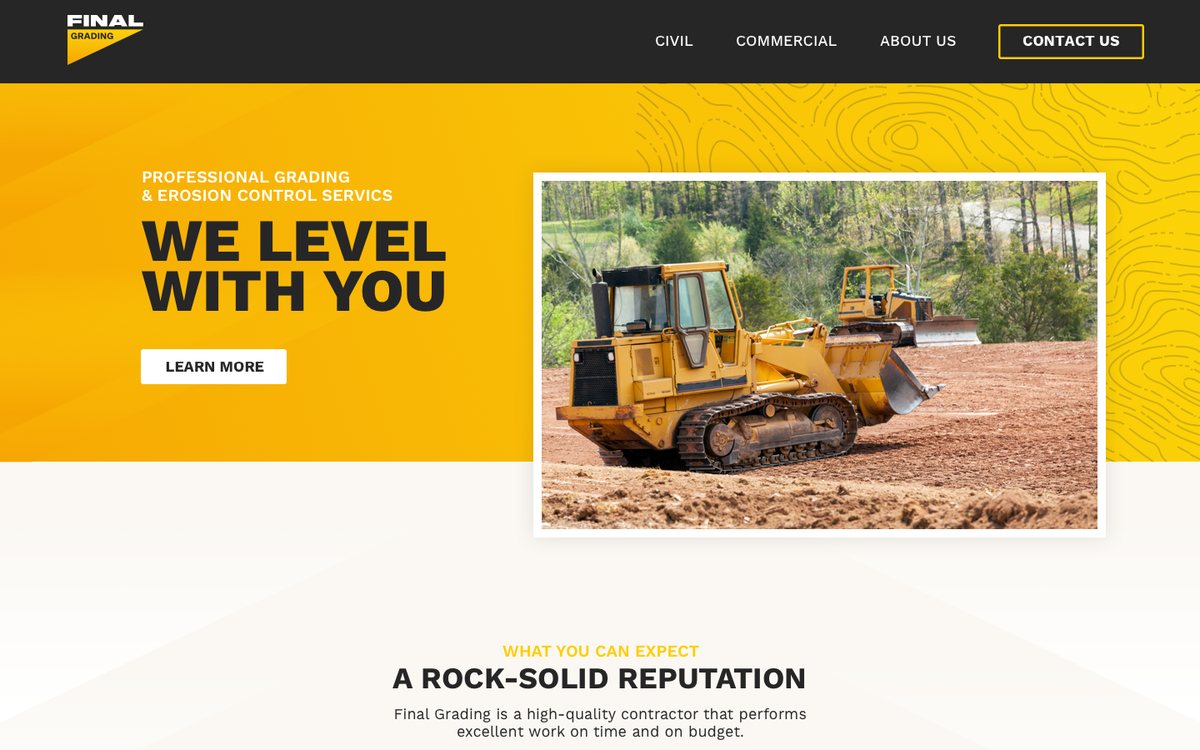 Final Grading website homepage