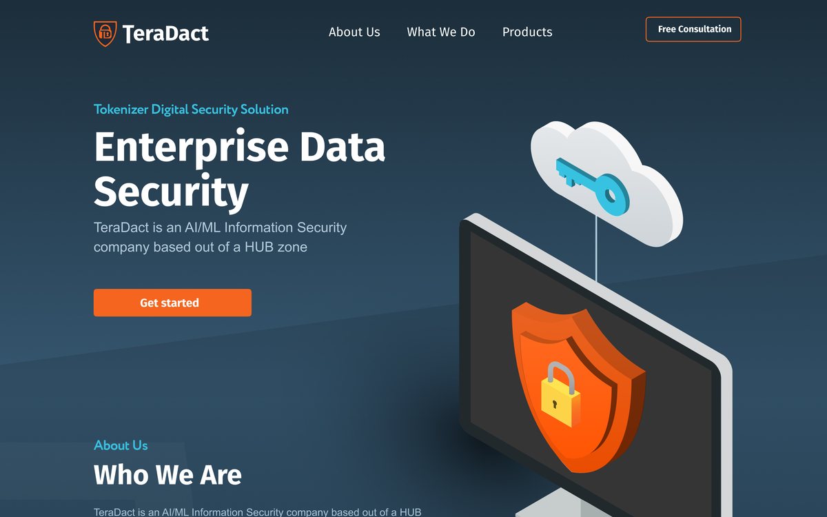 TeraDact website homepage